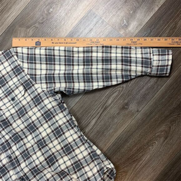 Jachs Men's Gray Plaid Flannel Button-Up Shirt Size L Long Sleeve - Picture 7 of 8